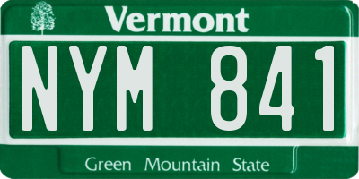 VT license plate NYM841