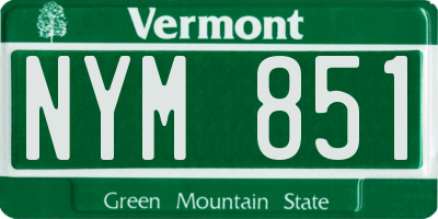 VT license plate NYM851