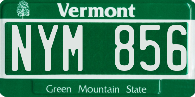 VT license plate NYM856