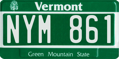 VT license plate NYM861