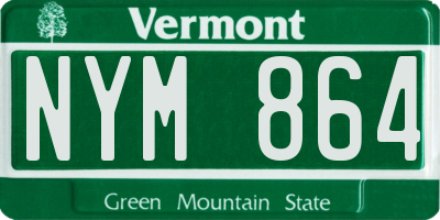 VT license plate NYM864