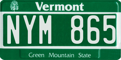 VT license plate NYM865