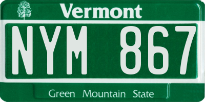 VT license plate NYM867