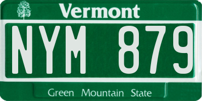VT license plate NYM879