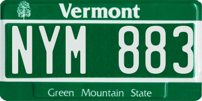 VT license plate NYM883