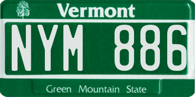 VT license plate NYM886