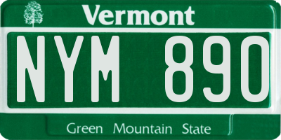VT license plate NYM890