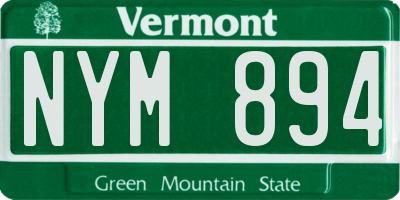 VT license plate NYM894