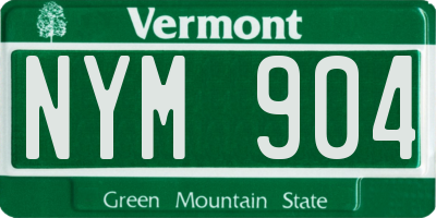 VT license plate NYM904