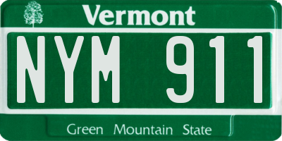 VT license plate NYM911