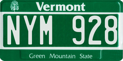 VT license plate NYM928