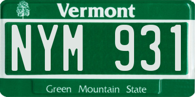 VT license plate NYM931