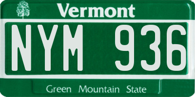 VT license plate NYM936