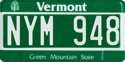 VT license plate NYM948