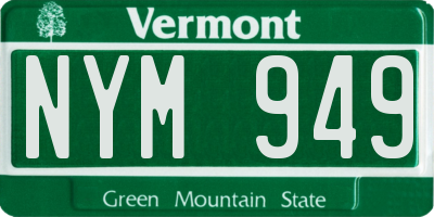 VT license plate NYM949
