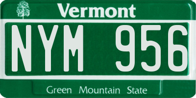 VT license plate NYM956