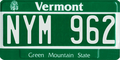 VT license plate NYM962