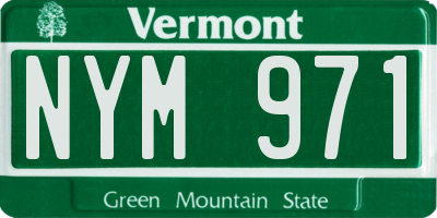 VT license plate NYM971