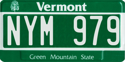VT license plate NYM979