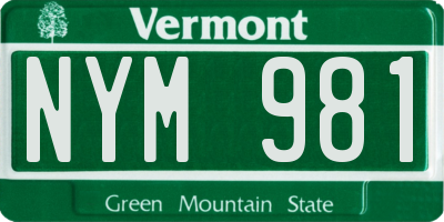 VT license plate NYM981