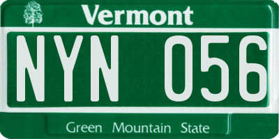VT license plate NYN056