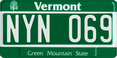 VT license plate NYN069