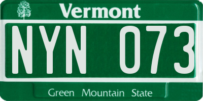 VT license plate NYN073