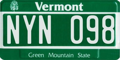 VT license plate NYN098
