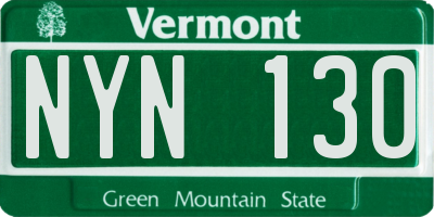 VT license plate NYN130