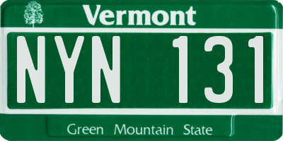 VT license plate NYN131