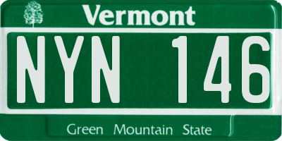 VT license plate NYN146