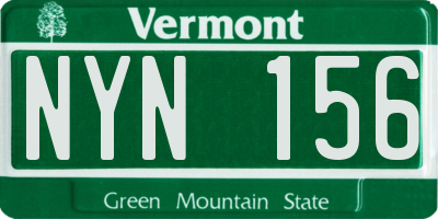 VT license plate NYN156
