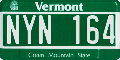 VT license plate NYN164