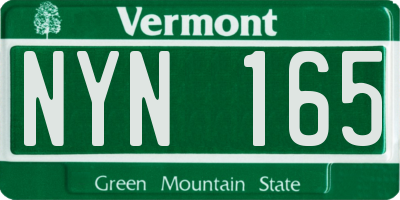 VT license plate NYN165