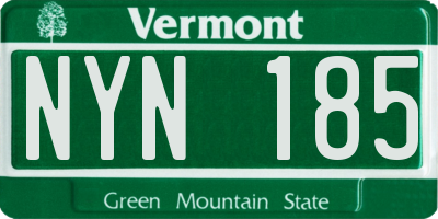 VT license plate NYN185