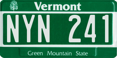 VT license plate NYN241