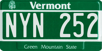 VT license plate NYN252