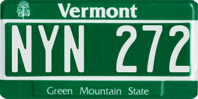 VT license plate NYN272