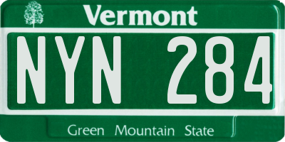 VT license plate NYN284
