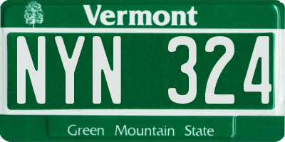 VT license plate NYN324