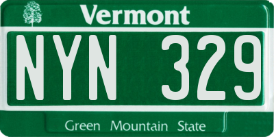 VT license plate NYN329