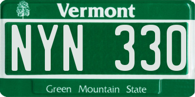 VT license plate NYN330