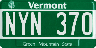 VT license plate NYN370