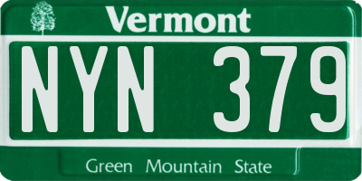 VT license plate NYN379