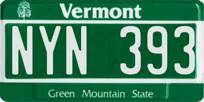 VT license plate NYN393