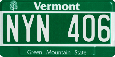 VT license plate NYN406