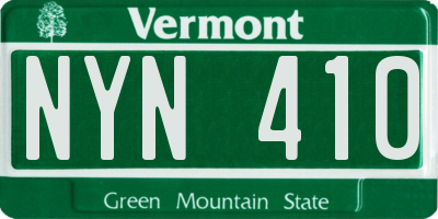 VT license plate NYN410