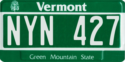 VT license plate NYN427
