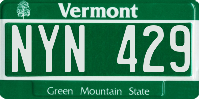 VT license plate NYN429