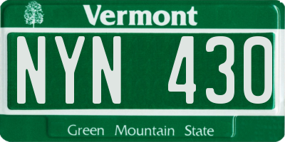 VT license plate NYN430